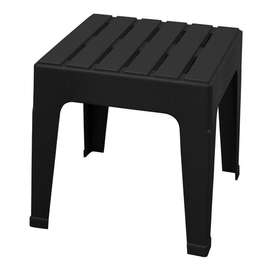 Adams Big Easy Black Square Resin Stackable Side Table