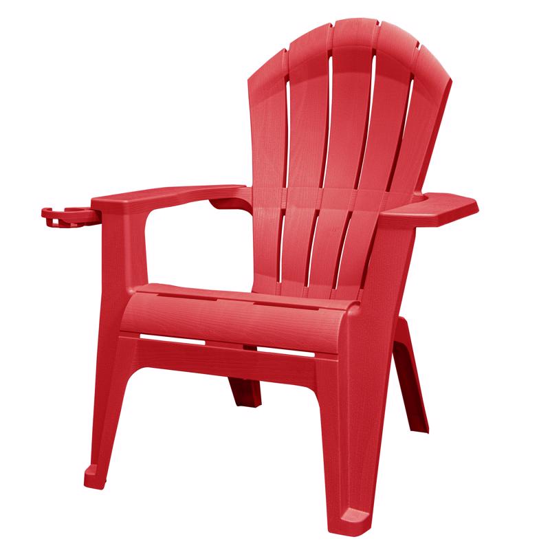 Adams RealComfort Deluxe Cherry Red Resin Frame Adirondack Chair