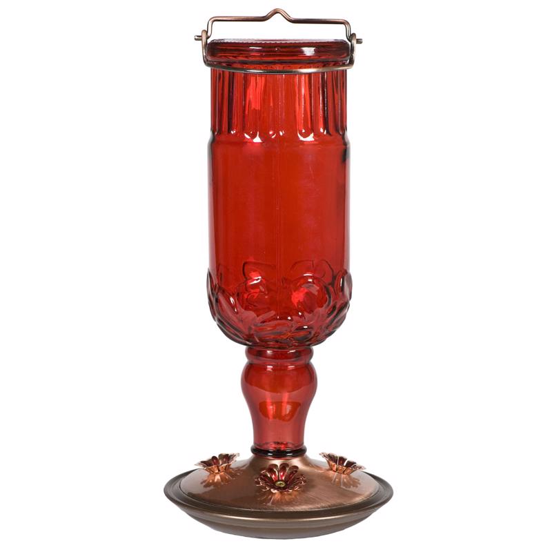 Perky-Pet Hummingbird 24 oz Copper/Glass Nectar Feeder 4 ports