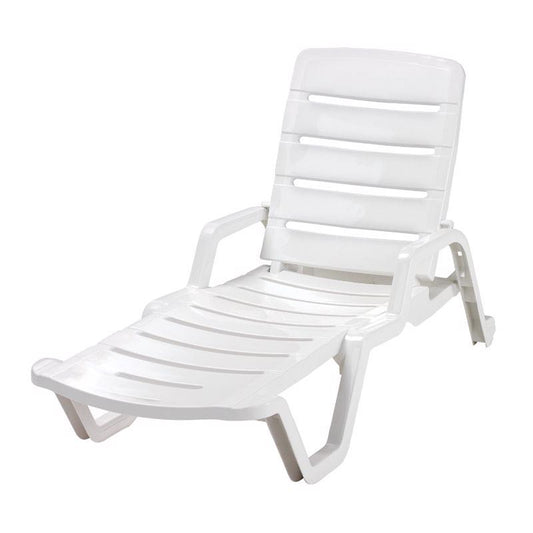 Adams White Polypropylene Frame Chaise Lounge