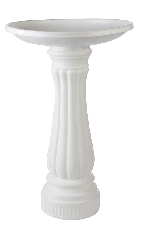 Union Products White Plastic 25 in. Bird Bath