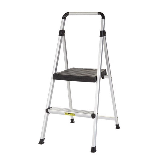 Cosco 39.37 in. H X 18.5 in. W X 23.62 in. D 225 lb. capacity 2 step Aluminum Folding Step Stool