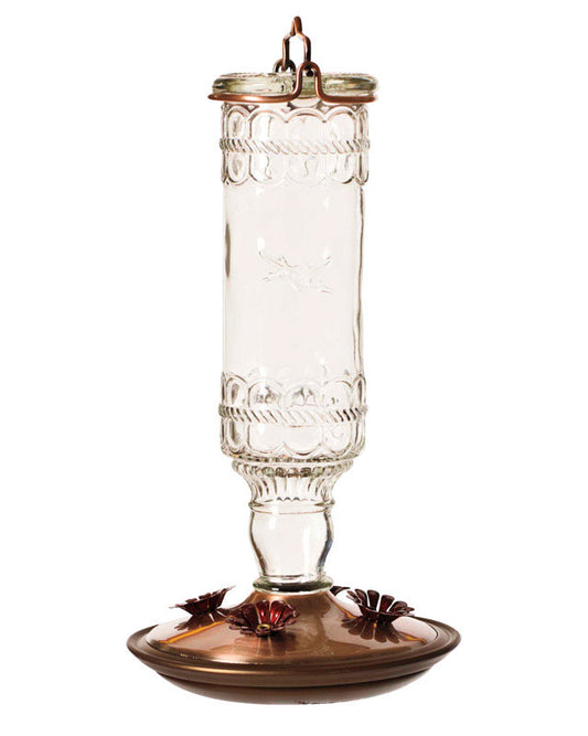 Perky-Pet Hummingbird 10 oz Glass/Metal Nectar Feeder 4 ports