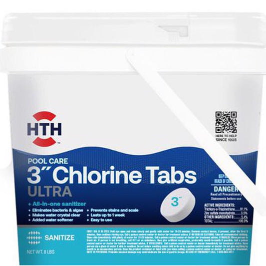 HTH Pool Care 3" Tablet Chlorinating Chemicals 8 lb