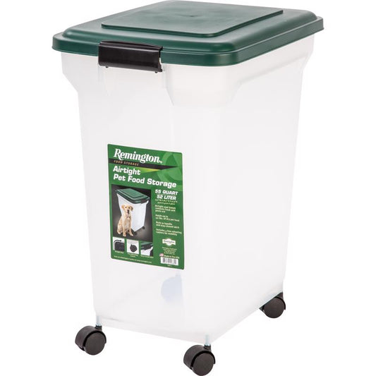 Remington Green Plastic 55 qt Pet Food Container For All Animals