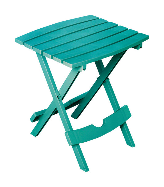 Adams Quik-Fold Teal Rectangular Resin Folding Side Table