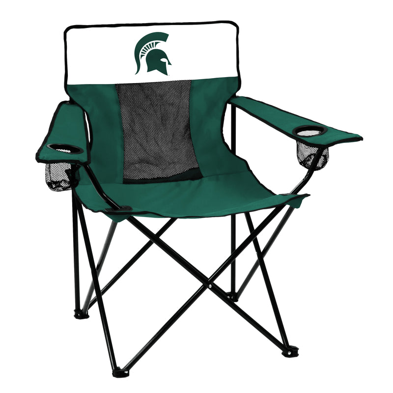 Logo Brands Elite Green Michigan State Sport Quad Chair