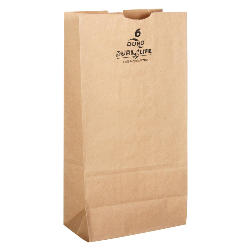 Recycled Paper Brown Shopping Bag 500 pk 6 in. H X 3.625 in. W X 11 in. L