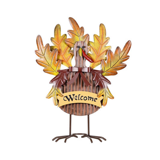 Alpine 17 in. Welcome Turkey Decor Halloween Decor