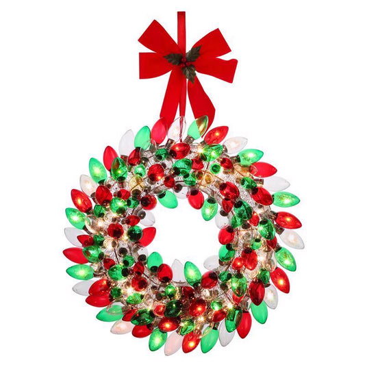 Mr. Christmas 17.75 in. D LED Prelit Multicolored Bulb Wreath