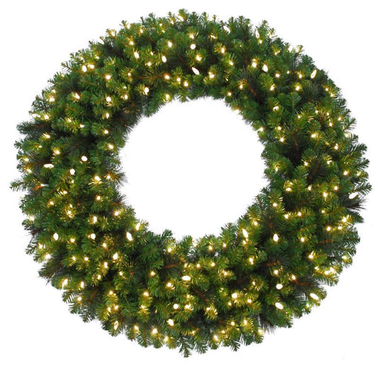 Celebrations Platinum 26 in. D LED Prelit Warm White Mixed Pine Wreath