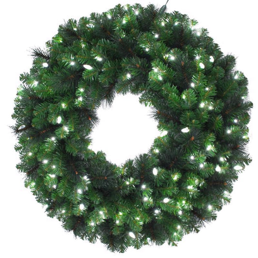 Celebrations 48 in. D LED Prelit Pure White Pine Wreath