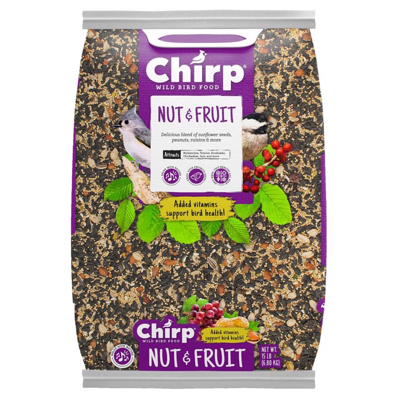 Chirp Wild Bird Fruits and Nuts Wild Bird Food 15 lb