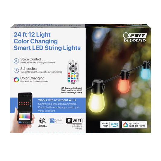 Feit Smart Home LED String Lights Multicolored 24 ft. 12 lights