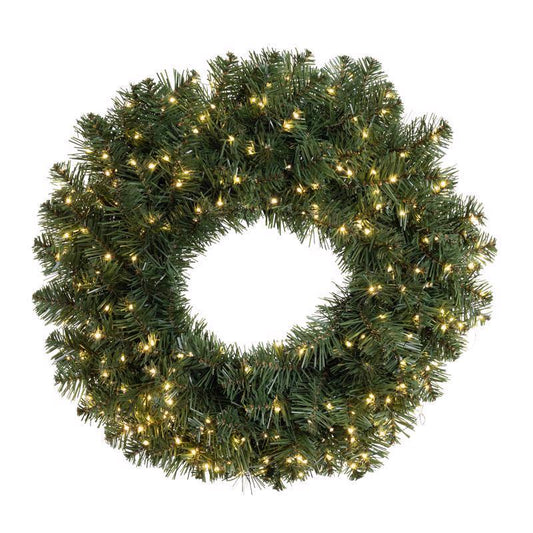 Celebrations 24 in. D LED Prelit Warm White Cascading Wreath