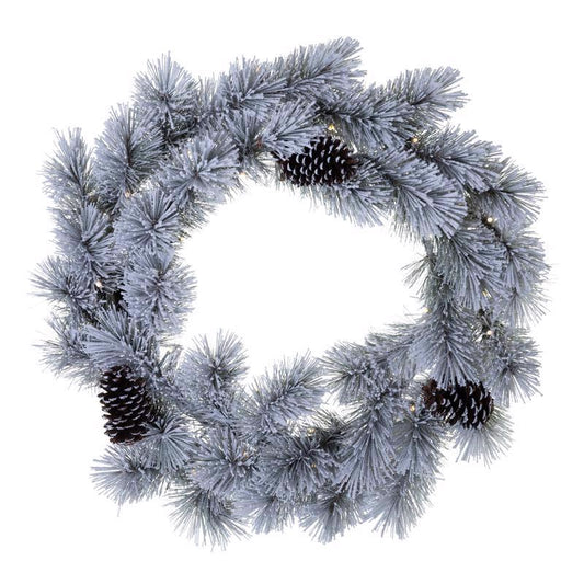 Celebrations Home 30 in. D X 30 ft. L LED Prelit Multicolored Snowy Scotch Pine Wreath