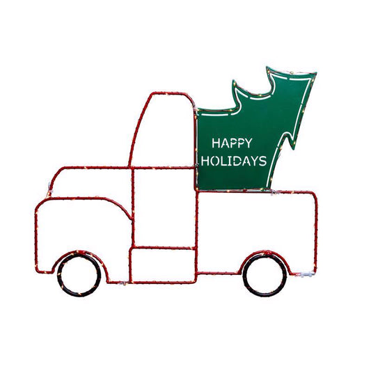 Celebrations LED Truck w/Tree Silhouette 15 in. Hanging Decor