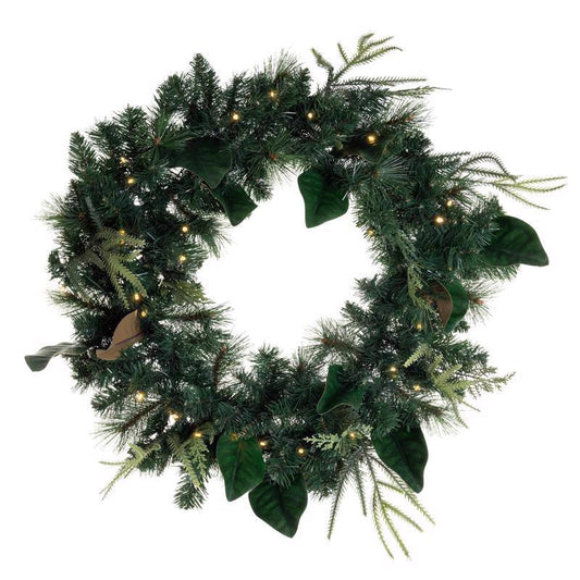 Celebrations Home 30 in. D X 2.5 ft. L LED Prelit Battery Operated Decorated Wreath