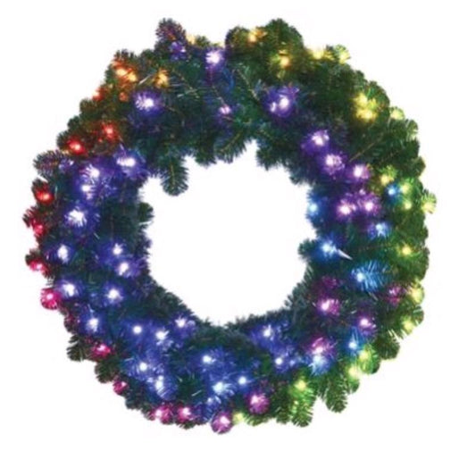 Celebrations 24 in. D LED Prelit RGBW Brilliant Wreath