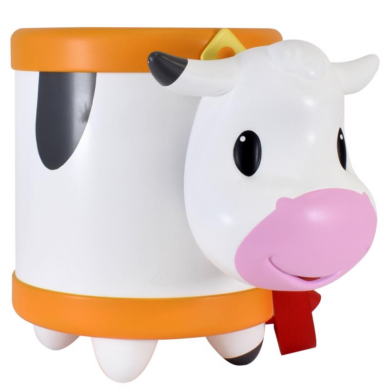 Acorn Avenue Cow Musical Drum Toy Multicolored