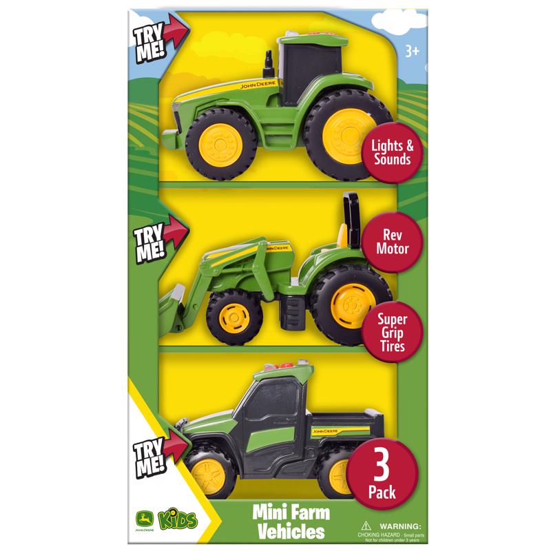 John Deere Tractors Mini Vehicles 3 pc