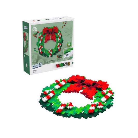 Plus-Plus Puzzle By Number Holiday Wreath Puzzle Multicolored 500 pc