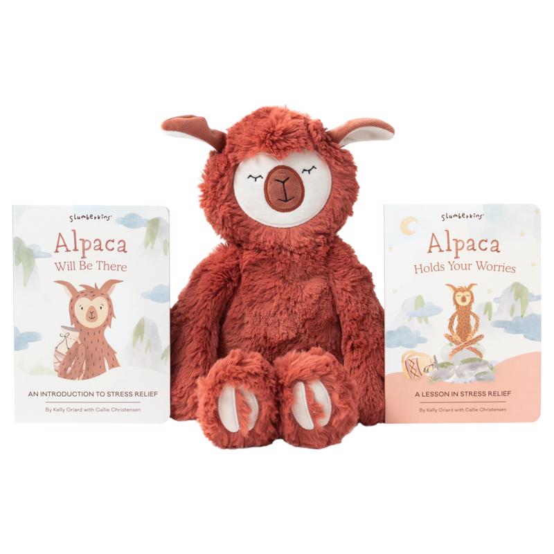 Slumberkins Alpaca's Stress Relief Plush & Book Kin Set Multicolored 3 pc