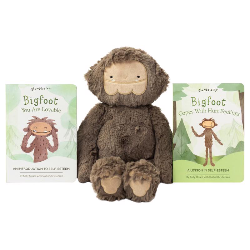 Slumberkins Bigfoot's Self-Esteem Plush & Book Kin Set Brown 3 pc