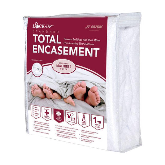 JT Eaton Lock-Up King White Stretch-Knit Polyester Mattress Encasement Cover