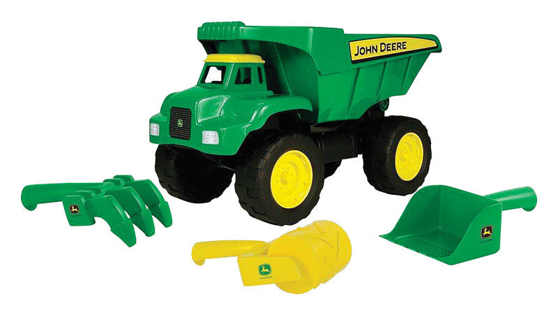 TOMY John Deere Dump Truck Sand Toy Green/Yellow 4 pc