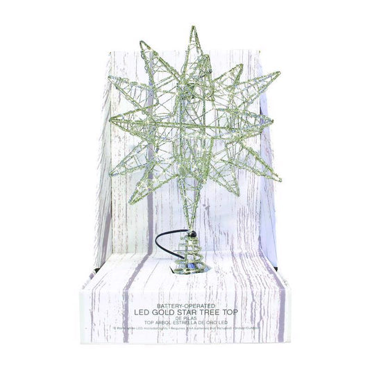 Celebrations LED Gold Microdot Star Tree Topper 10 in.