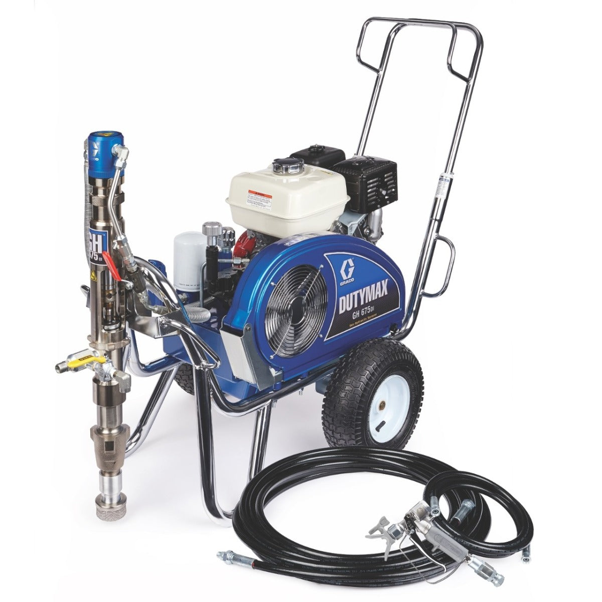 Graco DutyMax GH 675DI Gas Hydraulic Airless Paint Sprayer, Big 150 & Hopper - 25D226