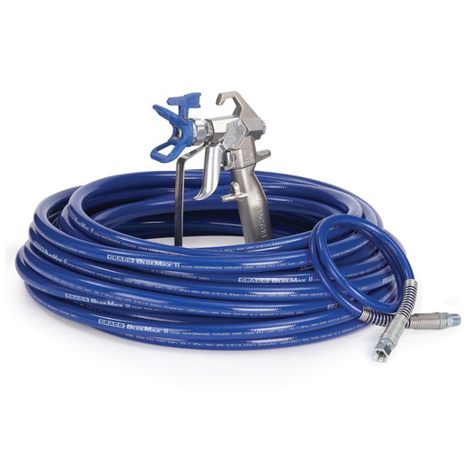 Graco Contractor Airless Spray Gun, RAC X, BlueMax II Airless Hose, 3/8 in x 50 ft, 3 ft Whip Hose - 288490