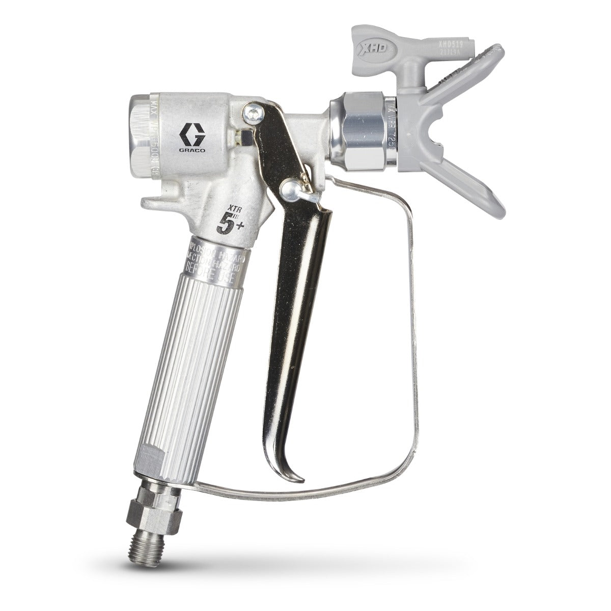 Graco XTR524 XTR5+ High Pressure Airless Spray Gun, Round Handle, 4-Finger Trigger with 519 XHD RAC Tip