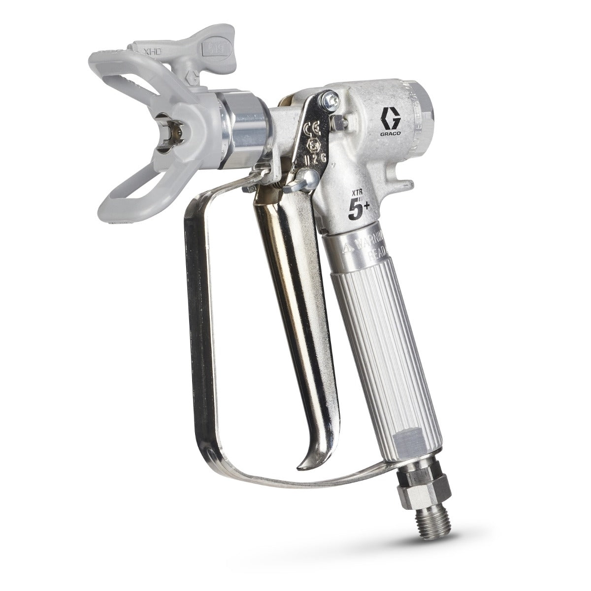 Graco XTR524 XTR5+ High Pressure Airless Spray Gun, Round Handle, 4-Finger Trigger with 519 XHD RAC Tip