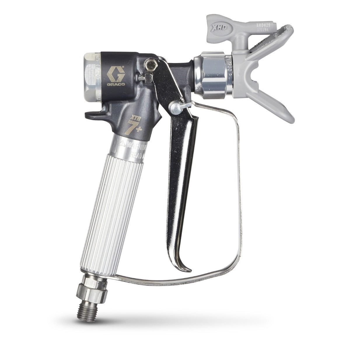 XTR724 XTR5+ High Pressure Airless Spray Gun, Round Handle, 4-Finger Trigger with 519 XHD RAC Tip