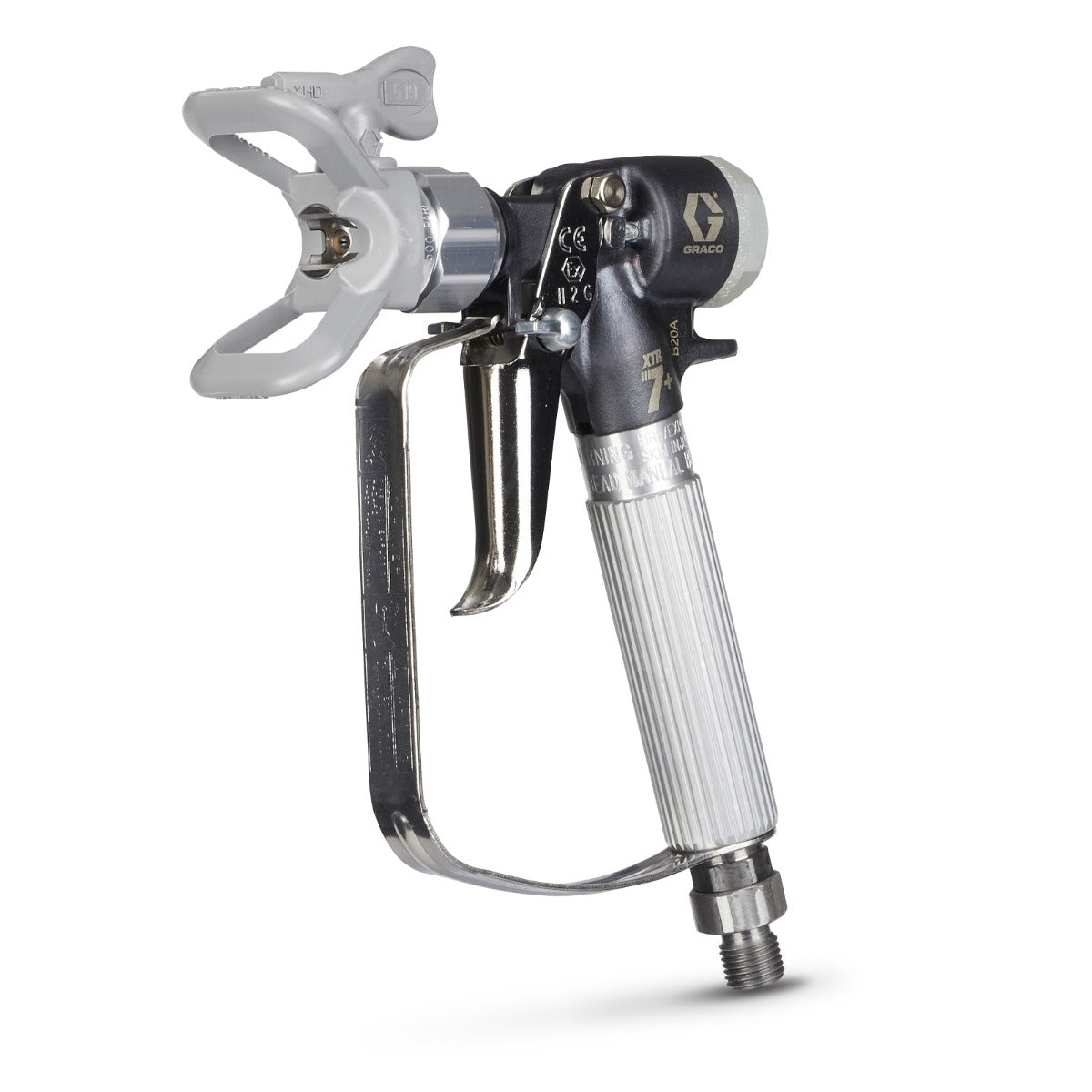 Graco XTR725 XTR7+ High Pressure Airless Spray Gun, Round Handle, 2-Finger Trigger with 519 XHD RAC Tip